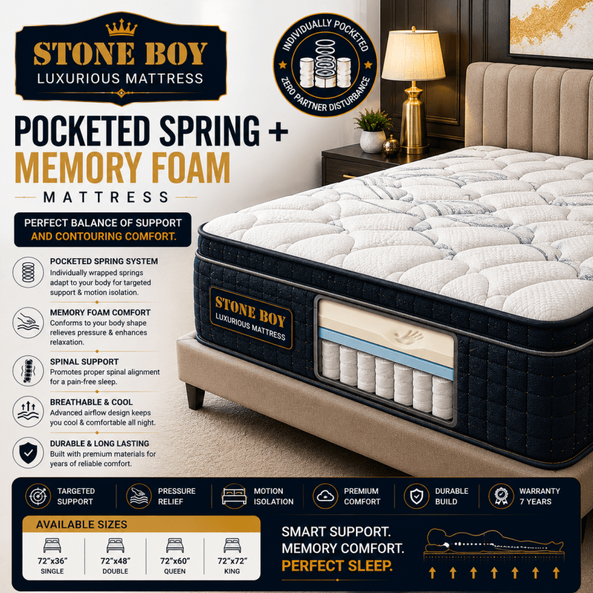 Pocketed Spring + Memory Foam Mattress